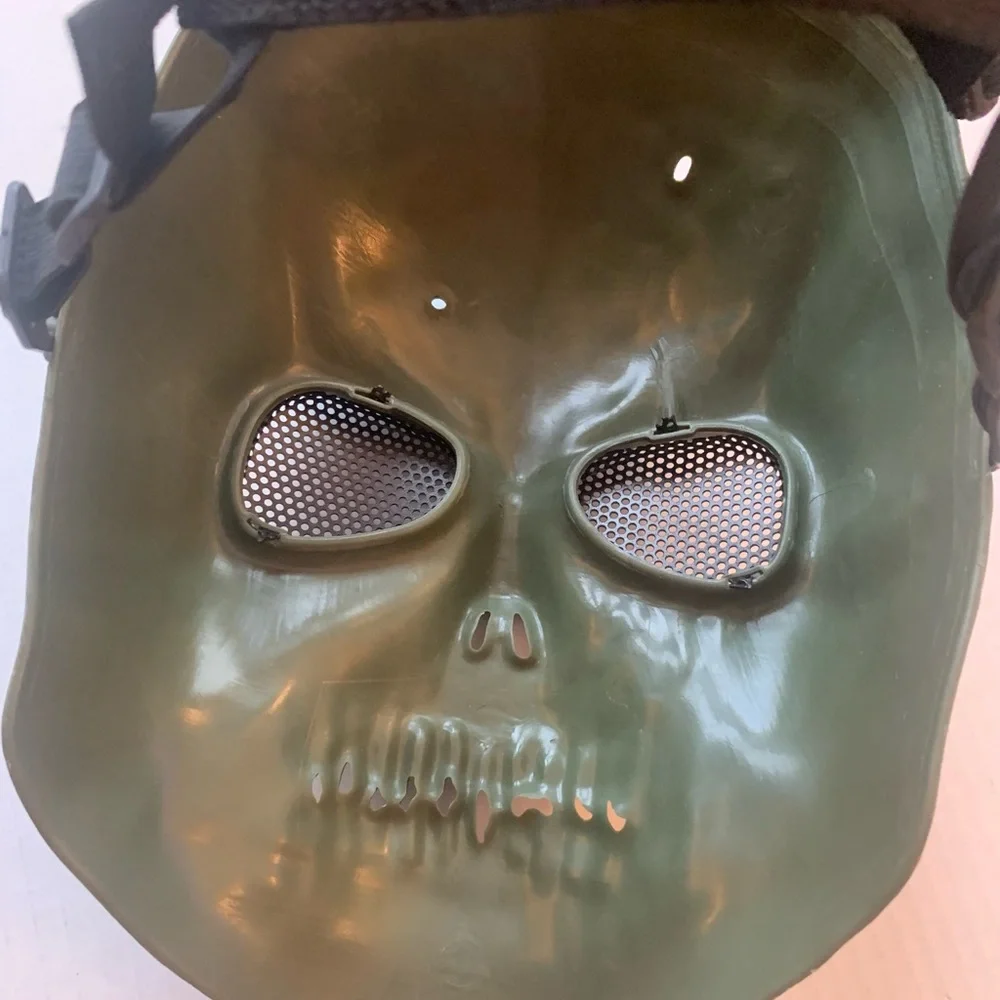 Green Skull Vented Eye Paintball Airsoft Mask Full Face Halloween Cosplay 12